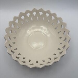 Hartley Greens Leeds Pottery reticulated saw tooth Pierced Bowl